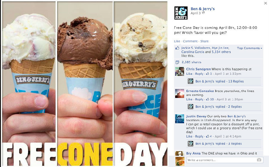 Ben & Jerry Free Ice Cream Day is tomorrow! Food Squad